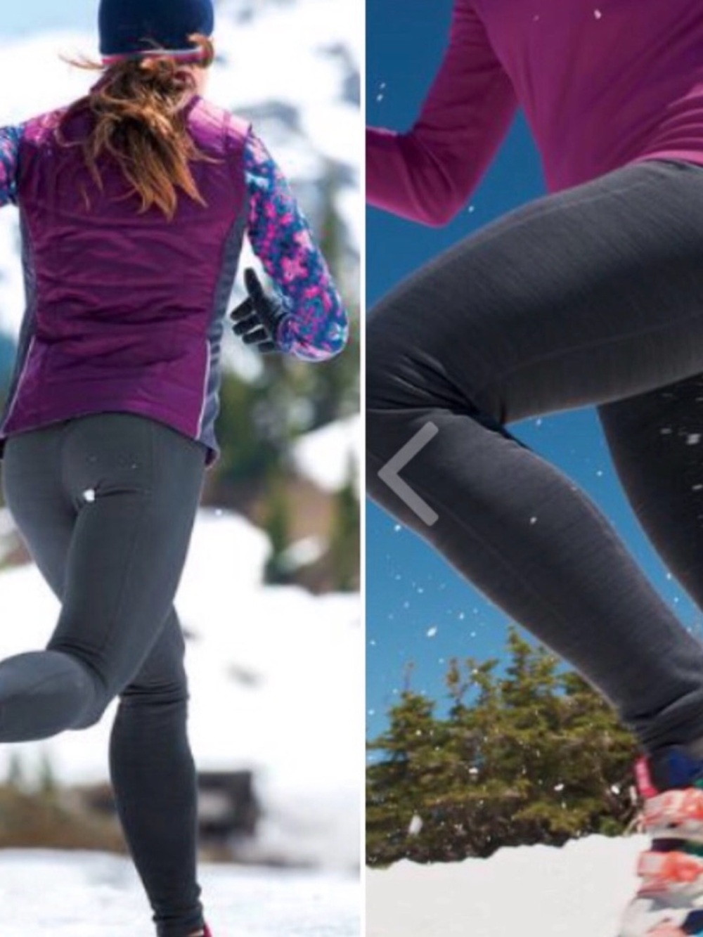 TITLE NINE Fleece Lined Crash Tights Mid Rise Leggings Snow Outdoors US XS